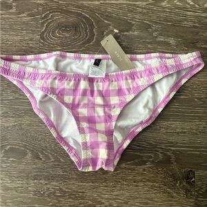 NWT J. Crew Purple Gingham Bikini Swim Bottom Size S